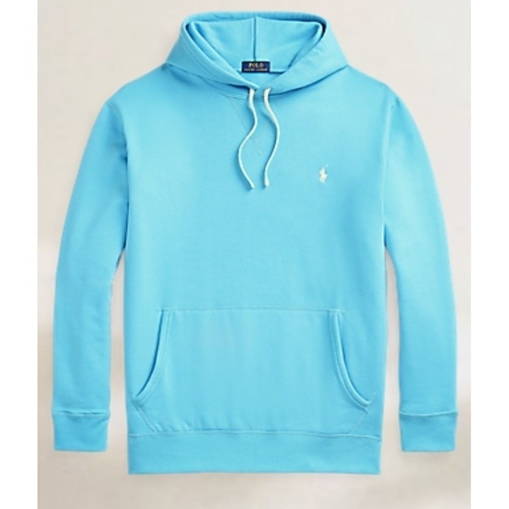 Polo Ralph Lauren Blue Pullover Hoodie w/ White Logo Pockets Big & Tall 5XB NWT